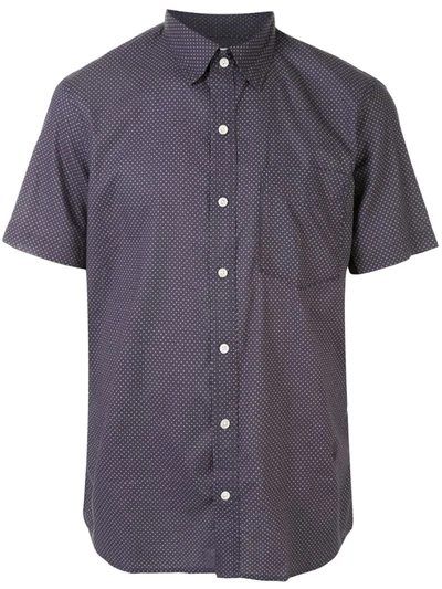 Kent & Curwen Spotted Short Sleeve Shirt In Blue