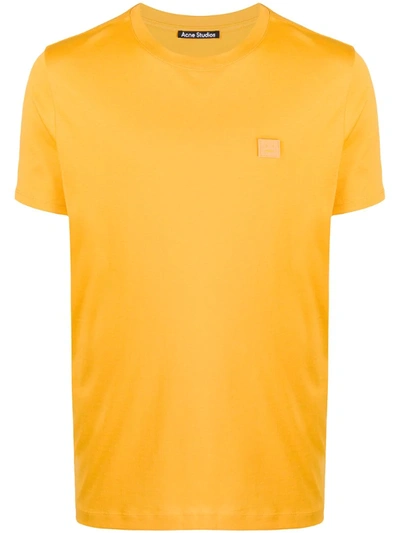 Acne Studios Nash Face Short-sleeve T-shirt In Yellow