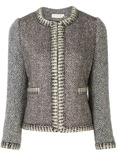 Tory Burch Embellished Embroidered Jacket In Black