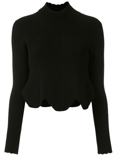 Andrea Bogosian Gerippter Cropped-pullover In Black