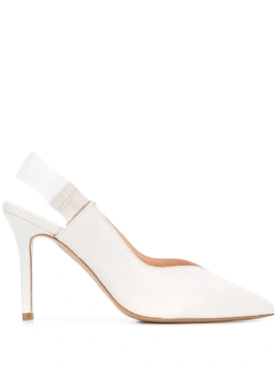 Pinko Snake Embossed Pumps In White