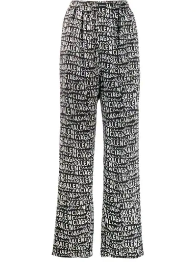 Balenciaga Glen Plaid Trousers In Black