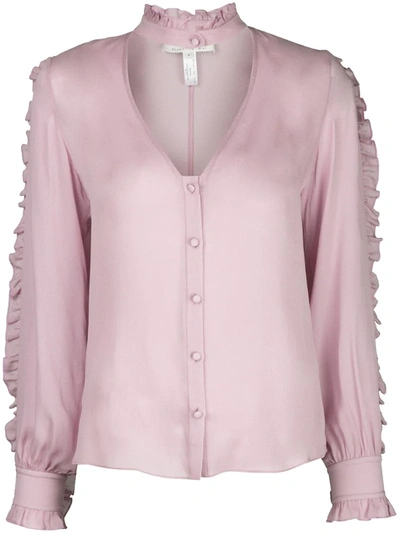 Fleur Du Mal Ruffle-trimmed Silk Blouse In Pink