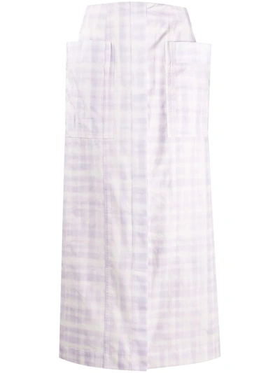 Jacquemus La Jupe Bastide Check Midi-skirt In Print Purple Checked