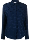 Stella Mccartney Horses-jacquard Button-placket Blouse In Blue