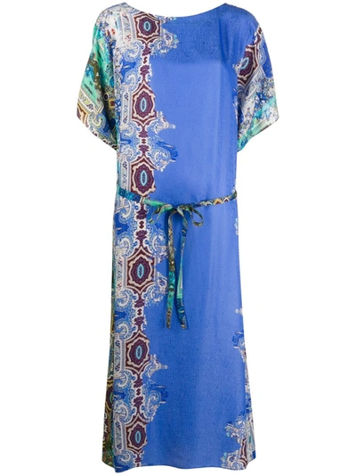 Antonelli Paisley Print Dress In Blue