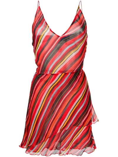 Pre-owned Giorgio Armani 1990s Striped Dress In Red