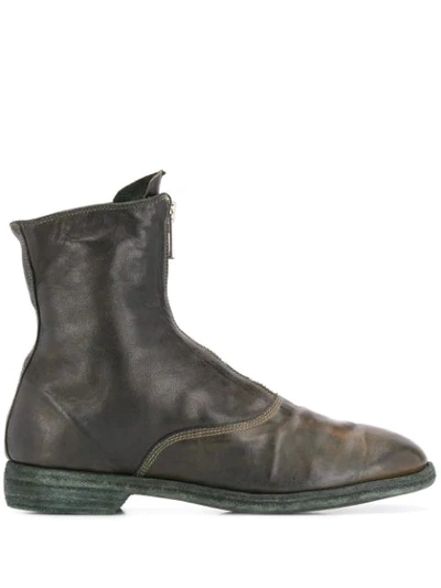 Guidi 210 Front Zip Detail Boots In Brown