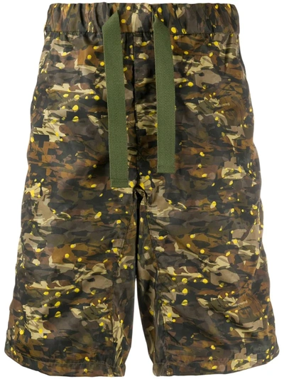 White Mountaineering Easy Camouflage-print Shorts In Green