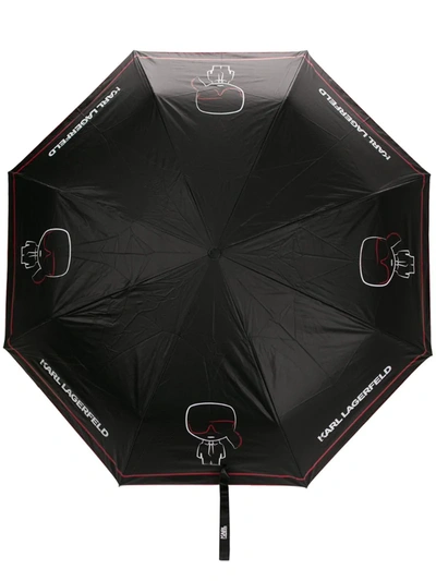Karl Lagerfeld K/ikonic Umbrella In Black