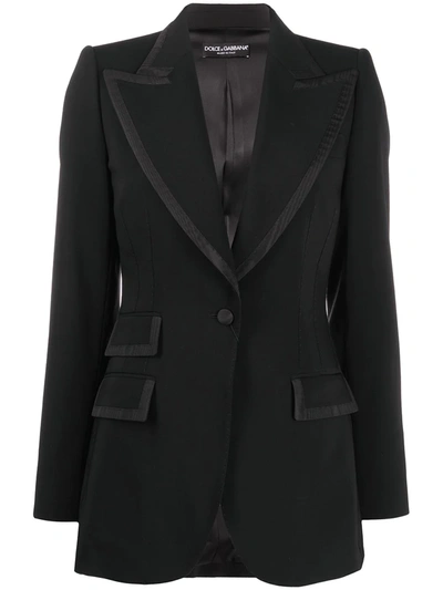 Dolce & Gabbana Peak Lapel Blazer Jacket In Black