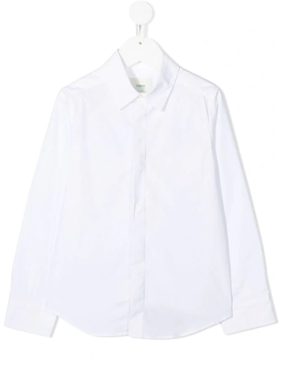 Fendi Kids' Classic Tailored Shirt In Bianco