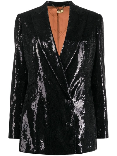 Maurizio Miri Oversized Sequin Embroidered Blazer In Black