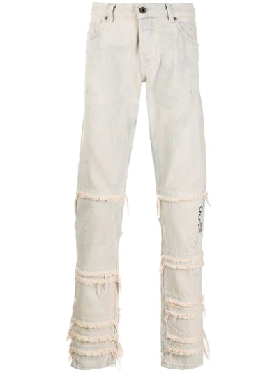 Diesel Black Gold Distressed Layered Straight Leg Jeans In Blue