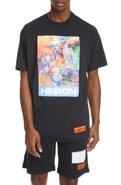 Heron Preston Mens Black / Multi Over Style Printed T-shirt