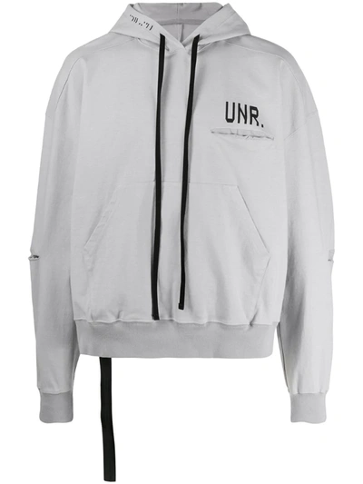 Ben Taverniti Unravel Project Logo-print Hoodie In Grey