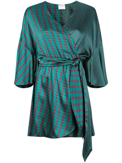 Cynthia Rowley Jacquetta Mini Wrap Dress In Green