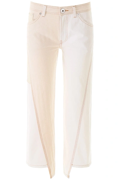 Lanvin Jeans In White Denim In White,beige