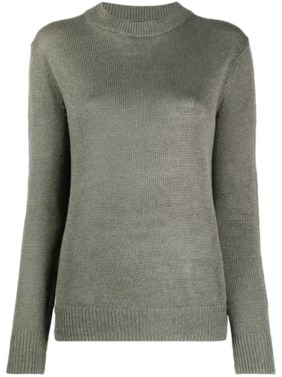 Theory Crew Neck Jumper In Green