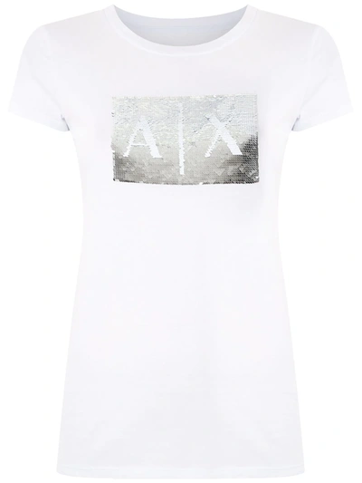 Armani Exchange Logo Print T-shirt In White