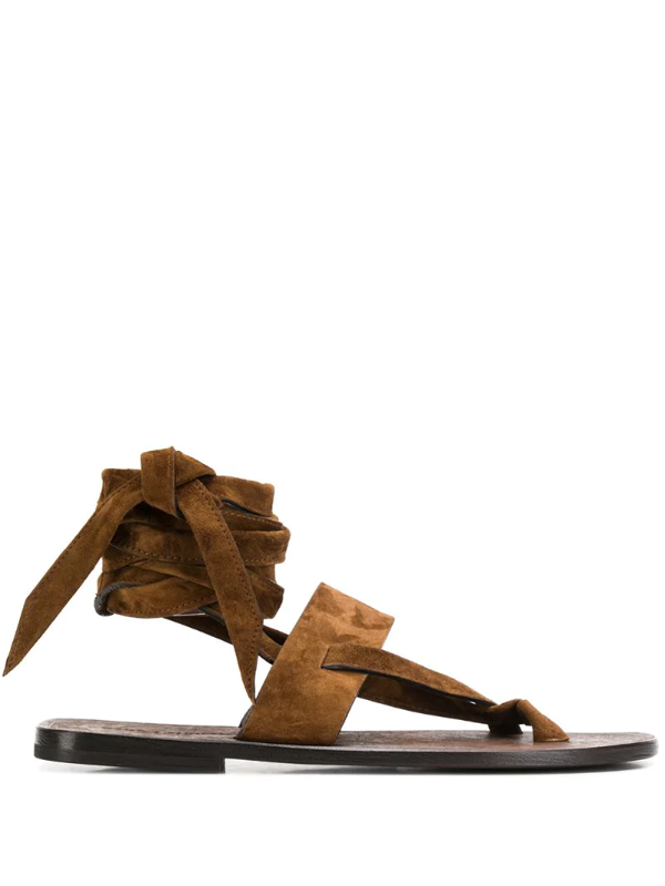wrap tie sandals