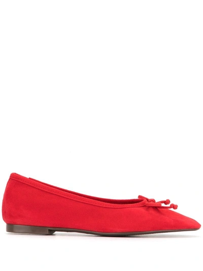 Schutz Bow Detail Ballerina Shoes In Red