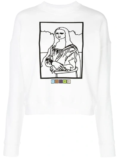 Maisie Wilen Mona Lisa Line-print Sweatshirt In White