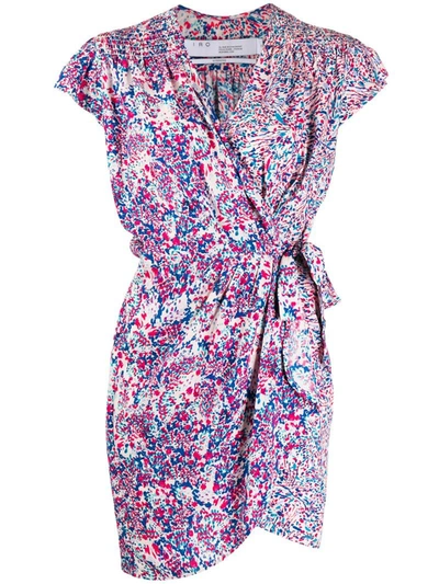 Iro Abstract Print Short Dress In White