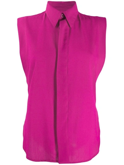 Ami Alexandre Mattiussi Concealed Fastening Sleeveless Shirt In Pink