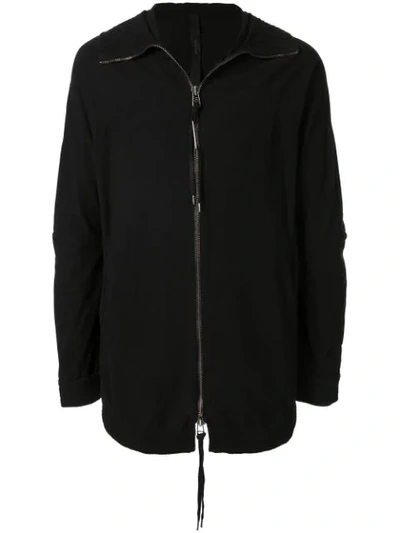 Army Of Me Longline Zipped Front Hoodie In Black