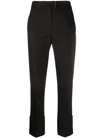 Brunello Cucinelli Slim-fit Cropped Trousers In Black