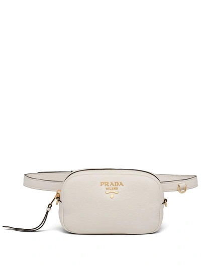 Prada Logo Belt Bag In White