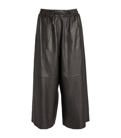 Yves Salomon Lamb Leather Pull-on Pants In Noir