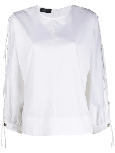 Eudon Choi Side Ties Long-sleeve Top In White