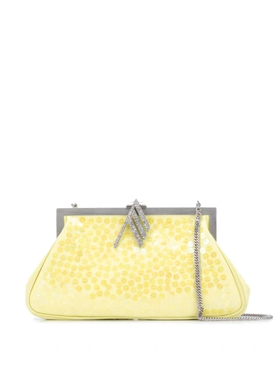 Attico Alma Sequin-embellished Shoulder Bag In Yellow