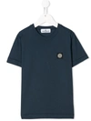 Stone Island Junior Kids' Blue Boy T-shirt With Iconic Compass