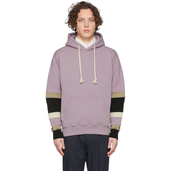 Jw Anderson Striped Detail Hoodie In 720 Mauve | ModeSens