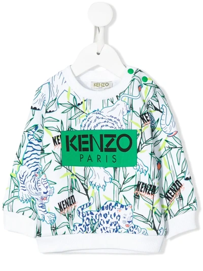 Kenzo Babies' Kids Sweatshirt With Print In White
