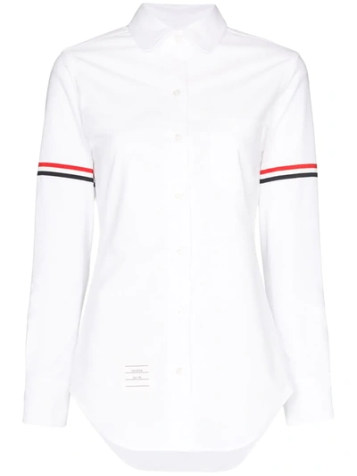 Thom Browne Oversized Penny-collar Cotton-oxford Shirt In White,red,blue