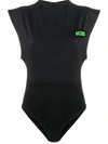 Gcds Short-sleeved Logo Bodysuit In Black