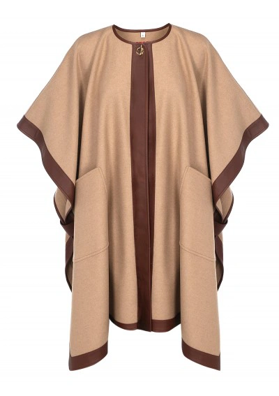Burberry Pyecombe Cape Coat In Camel