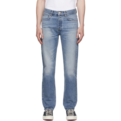 Frame Classic Design Denim Pants In Washed Blue