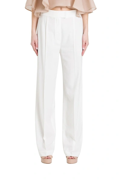 Brunello Cucinelli Wide Trousers With Pinces In White