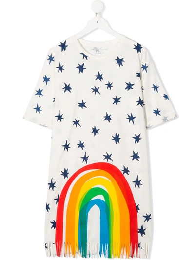 Stella Mccartney White Teen Dress With Colored Press