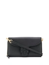 Tory Burch Women's Mcgraw Leather Wallet-on-strap In Black/gold