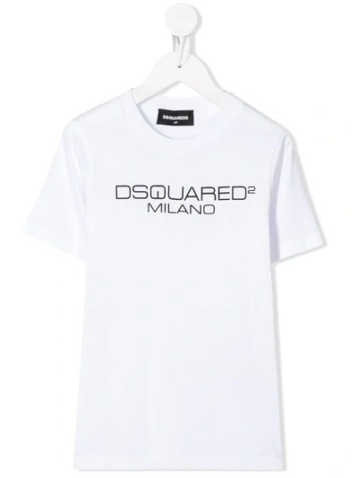 Dsquared2 Kids' Milano Logo Printed T-shirt In White | ModeSens
