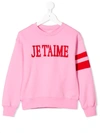 Alberta Ferretti Kids' Pink Sweatshirt With Frontal Embroidery In Rosa