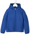 Save The Duck Blue Teen Jacket With Logo