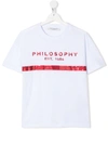 Philosophy Di Lorenzo Serafini Kids' Sequin Logo T-shirt In White