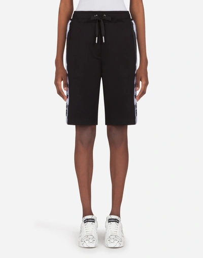 Dolce & Gabbana Jersey Jogging Shorts In Black
